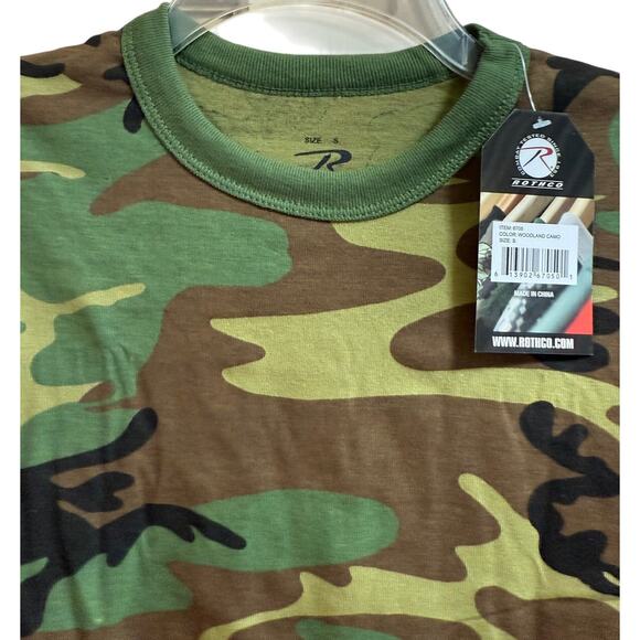 Rothco Woodland Camo Size Small Long Sleeve T-Shirt - NWT - Picture 3 of 5